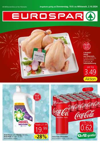 Angebote EUROSPAR - 19.9.2024 - 2.10.2024.