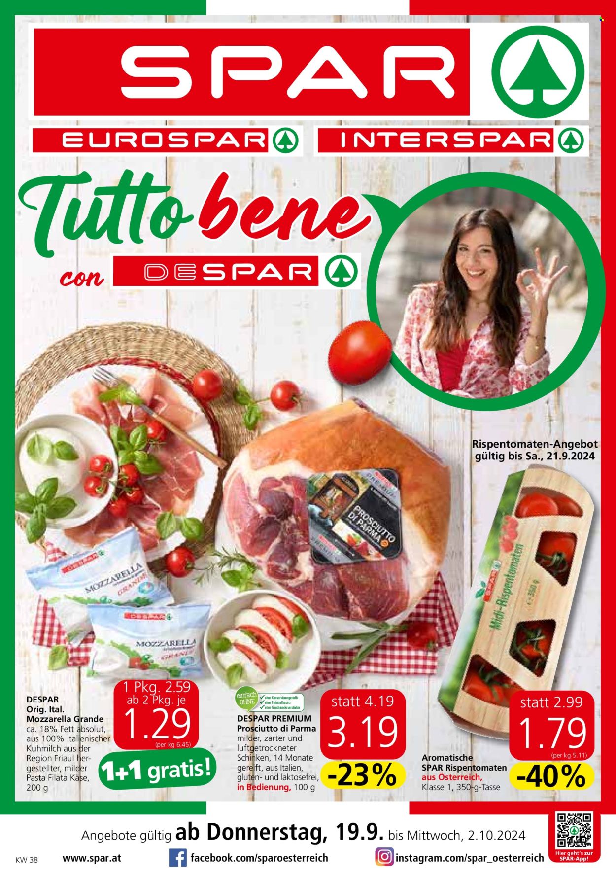 Angebote SPAR - 19.9.2024 - 2.10.2024. Seite 1