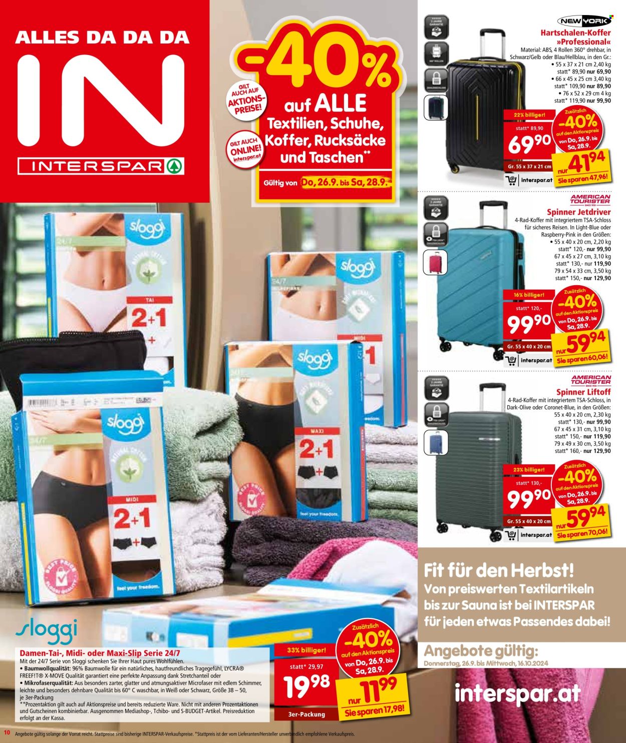 Angebote INTERSPAR - 26.9.2024 - 2.10.2024. Seite 10