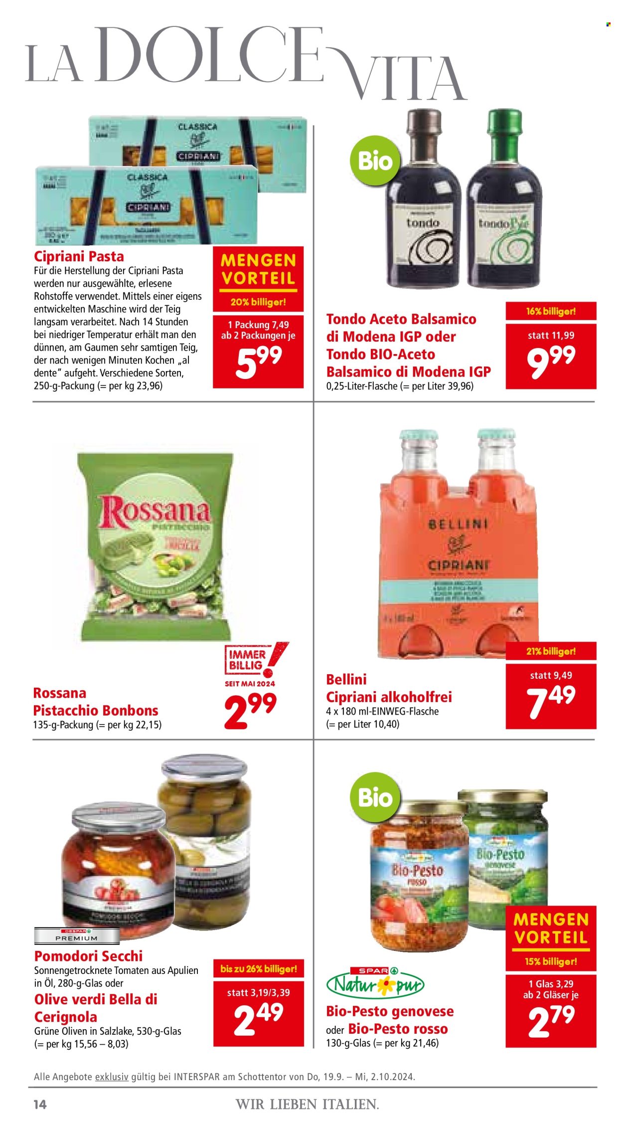Angebote INTERSPAR - 19.9.2024 - 2.10.2024. Seite 14