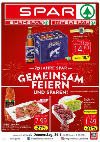 Angebote SPAR - 26.9.2024 - 2.10.2024.