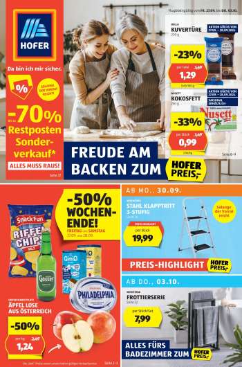 Angebote Hofer - 27.9.2024 - 3.10.2024.
