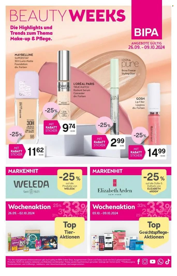 Angebote Bipa - 26.9.2024 - 9.10.2024. Seite 1