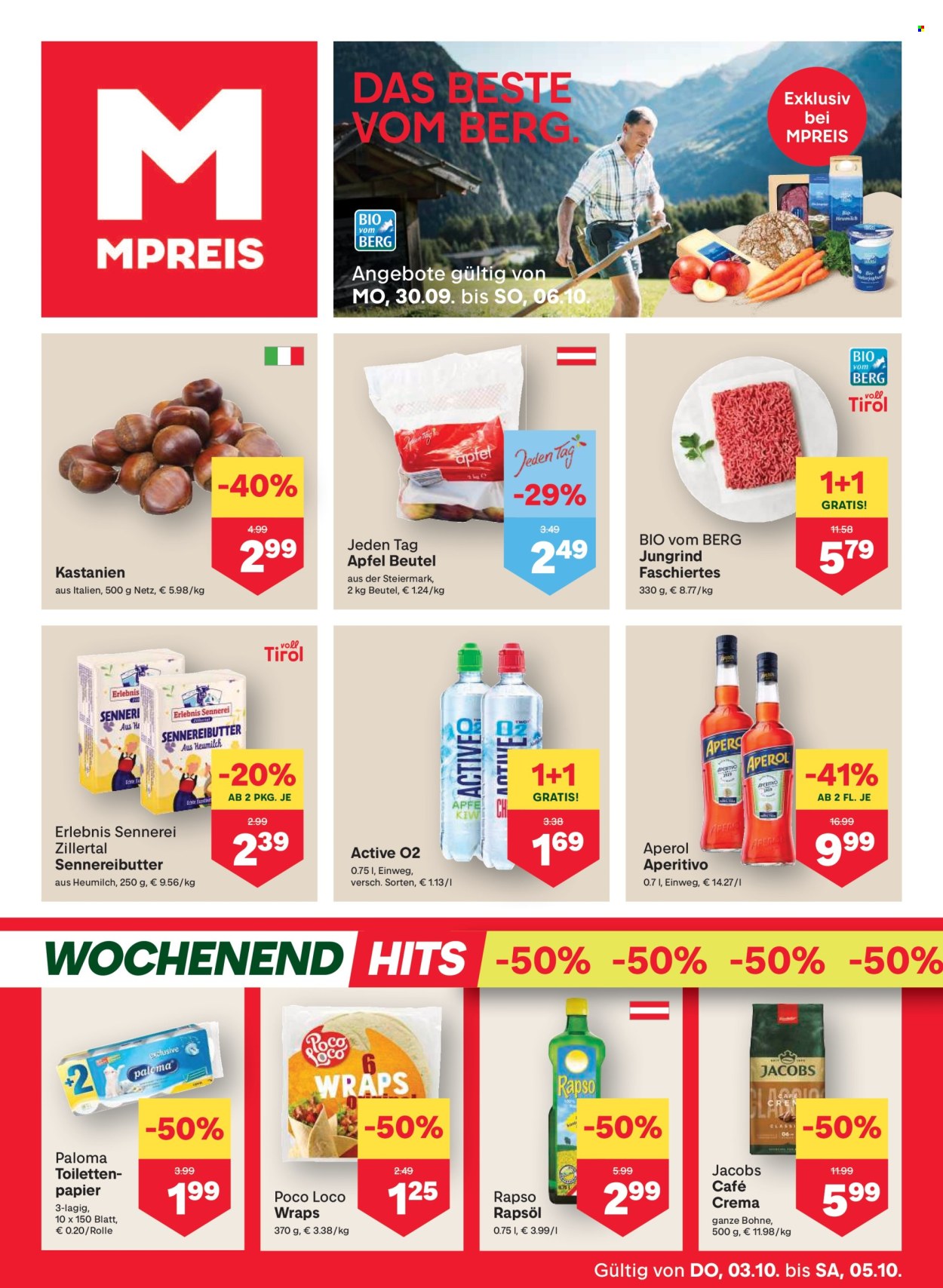 Angebote MPREIS - 30.9.2024 - 6.10.2024. Seite 1