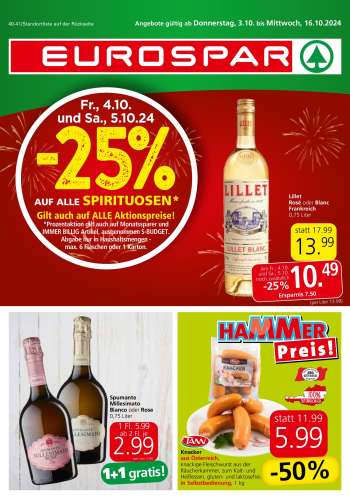 Angebote EUROSPAR - 3.10.2024 - 16.10.2024.