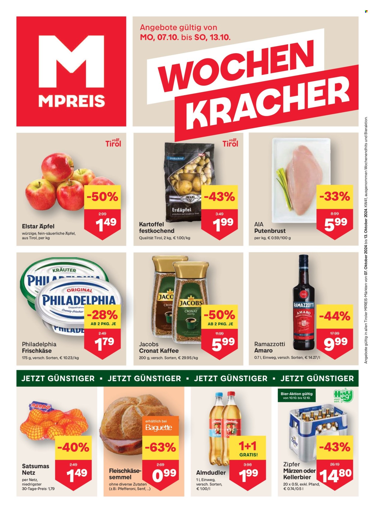 Angebote MPREIS - 7.10.2024 - 13.10.2024. Seite 1