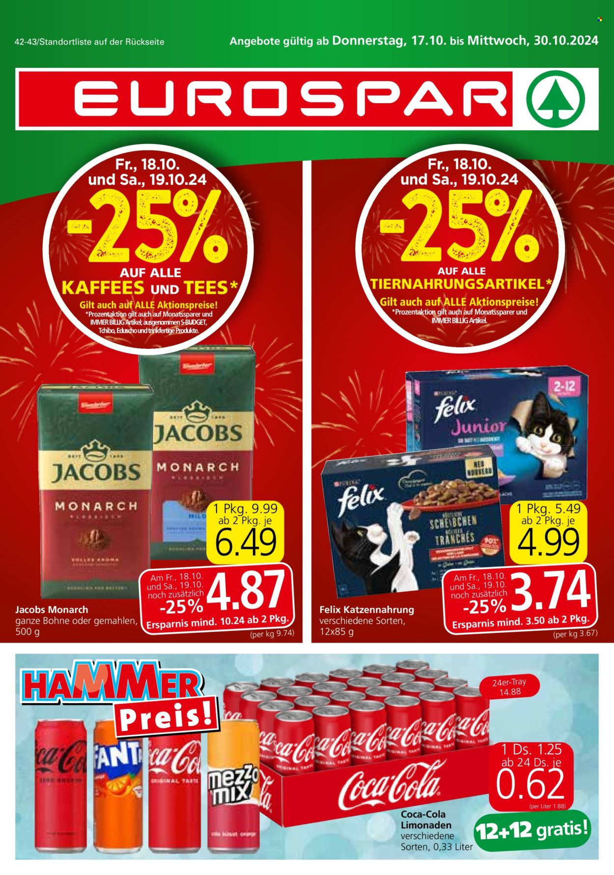 Angebote EUROSPAR - 17.10.2024 - 30.10.2024. Seite 1