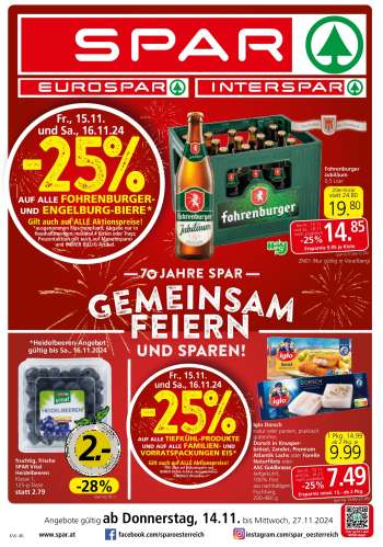 Angebote SPAR - 14.11.2024 - 27.11.2024.