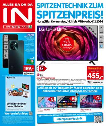 Angebote INTERSPAR - 14.11.2024 - 4.12.2024.