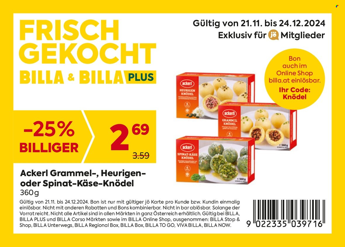 Angebote Billa - 21.11.2024 - 24.12.2024. Seite 1