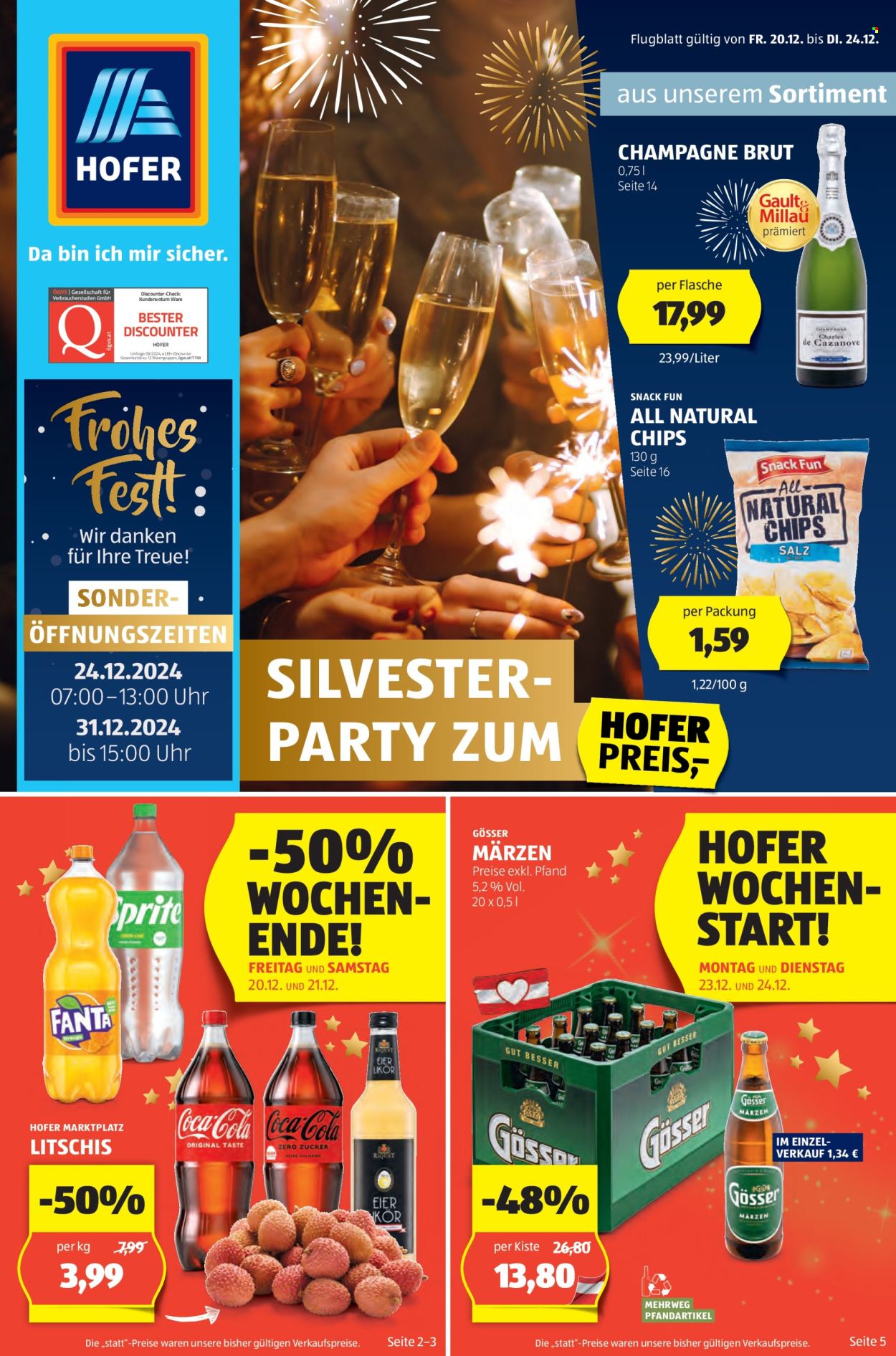 Angebote Hofer - 20.12.2024 - 24.12.2024. Seite 1