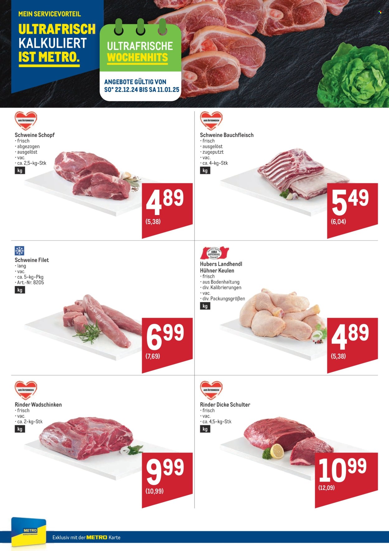 Angebote Metro - 22.12.2024 - 11.1.2025. Seite 1