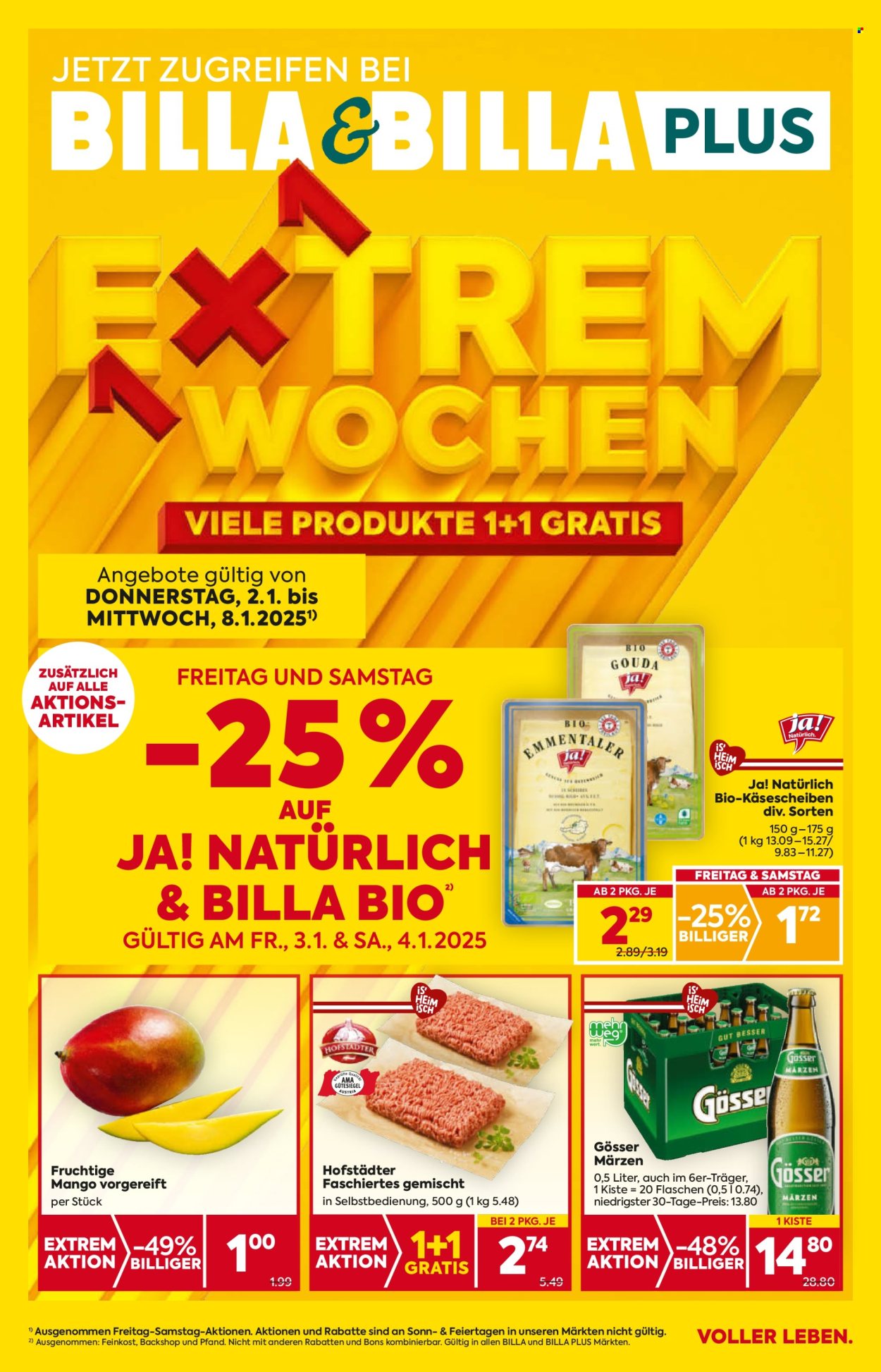 Angebote Billa - 2.1.2025 - 8.1.2025. Seite 1