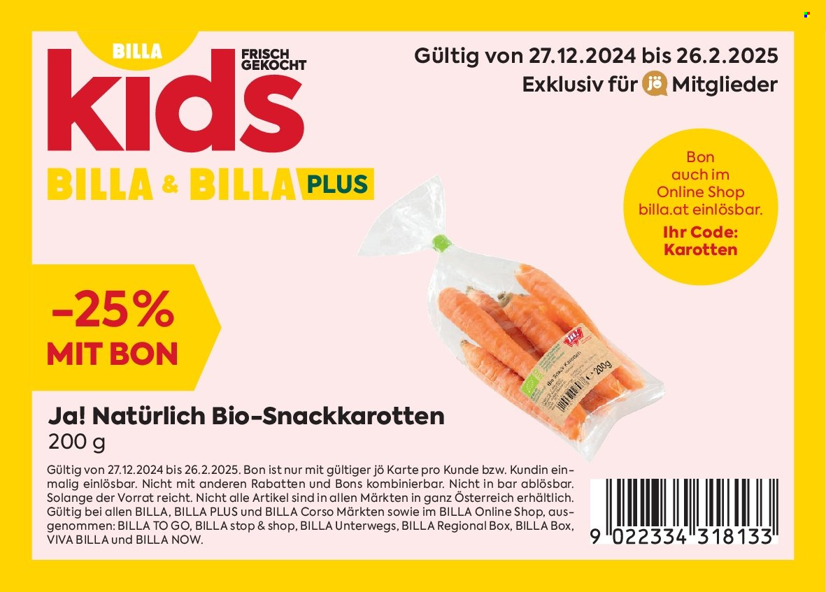 Angebote Billa - 27.12.2024 - 26.2.2025. Seite 1