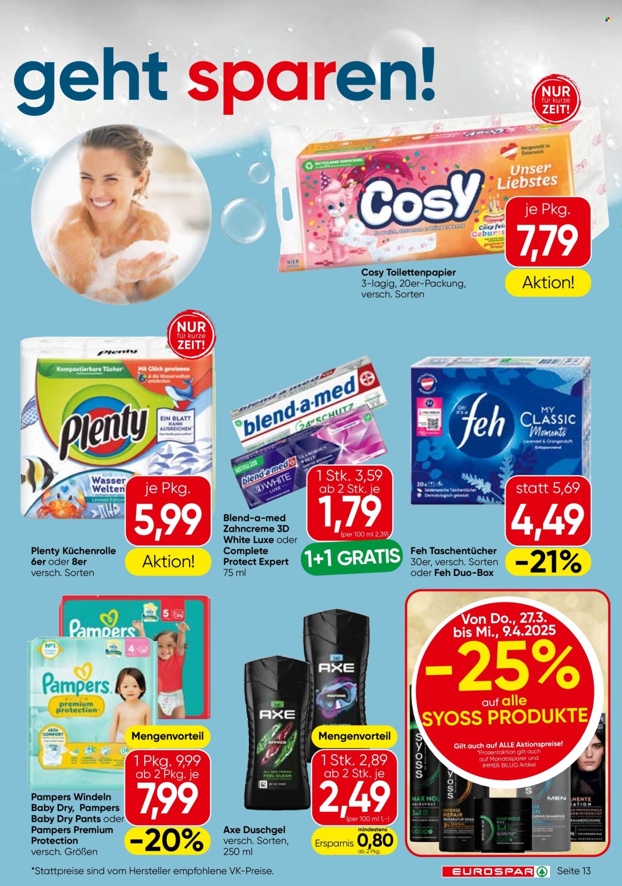 Angebote EUROSPAR - 27.3.2025 - 9.4.2025. Seite 13