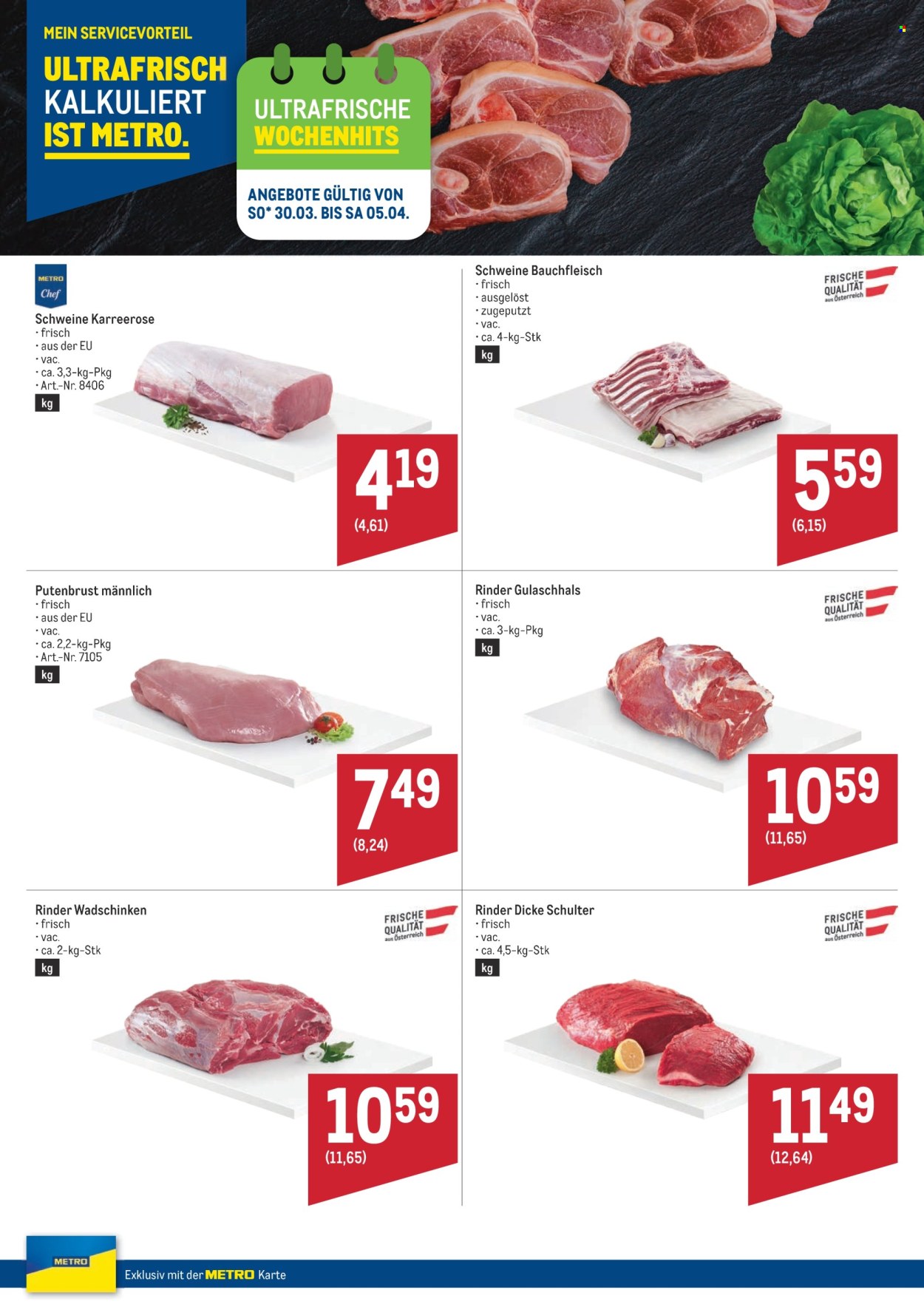 Angebote Metro - 30.3.2025 - 5.4.2025. Seite 1