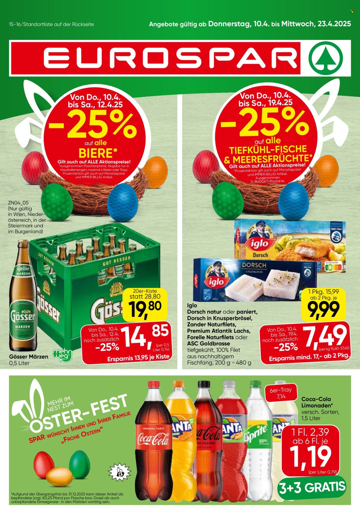 Angebote EUROSPAR - 10.4.2025 - 23.4.2025. Seite 1