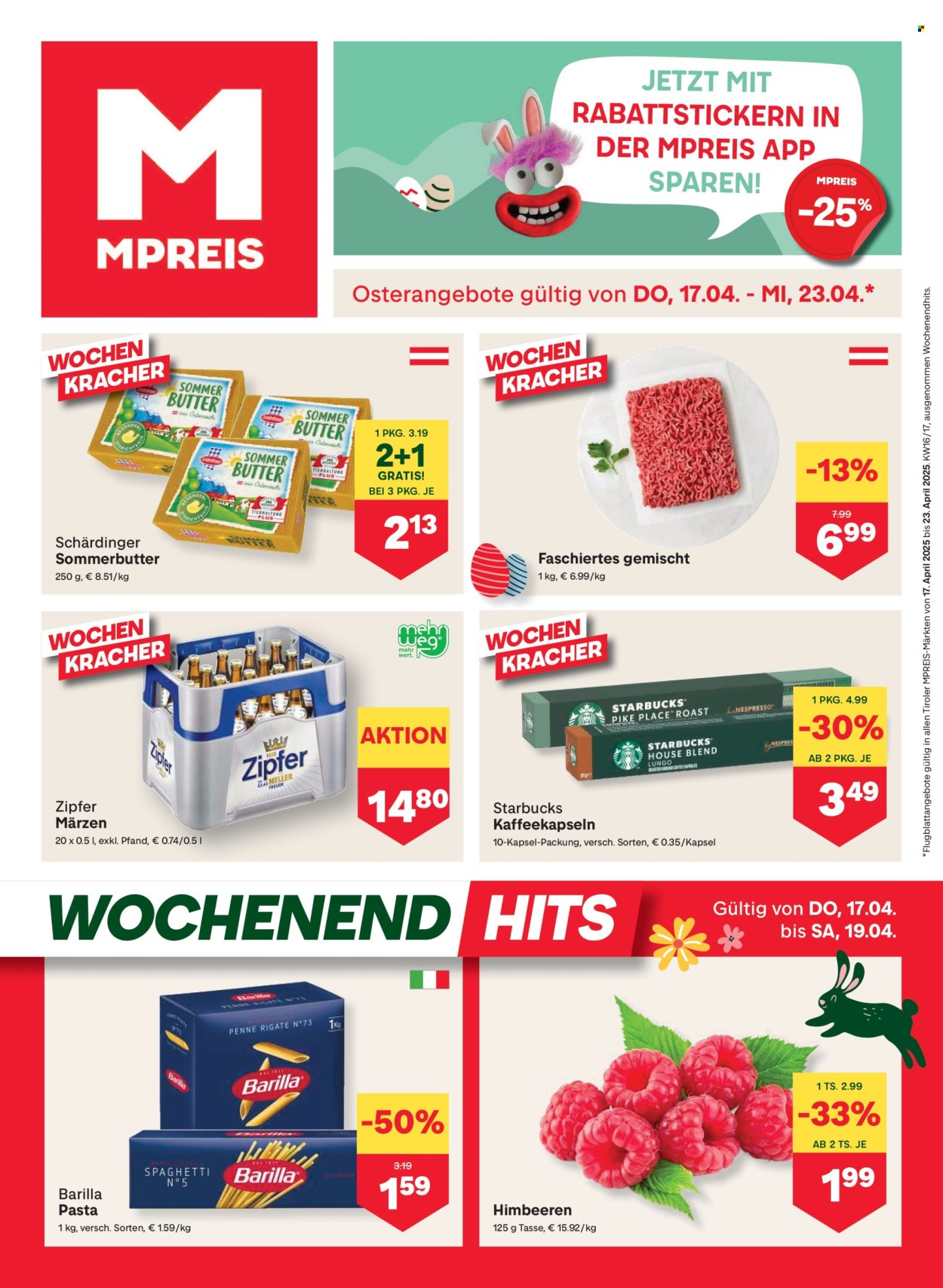 Angebote MPREIS - 17.4.2025 - 23.4.2025. Seite 1