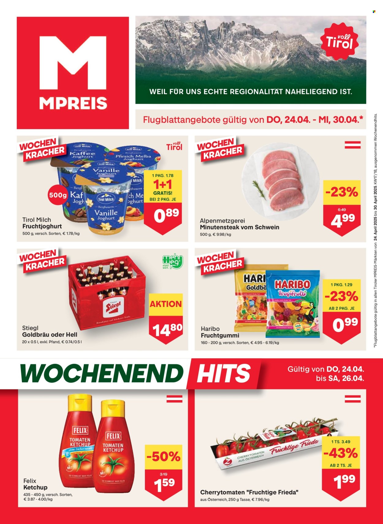 Angebote MPREIS - 24.4.2025 - 30.4.2025. Seite 1