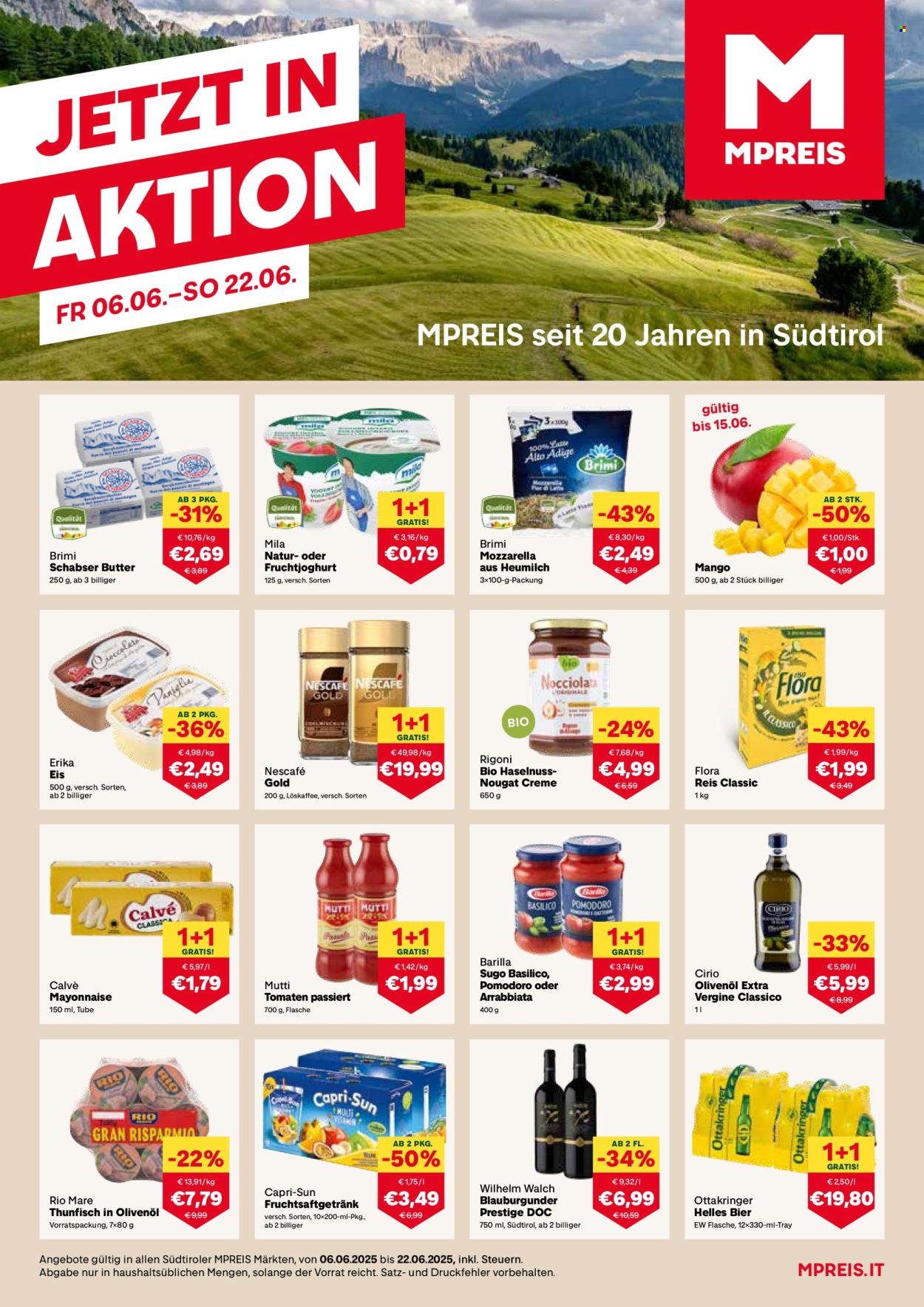 Angebote MPREIS - 6.6.2025 - 22.6.2025. Seite 1