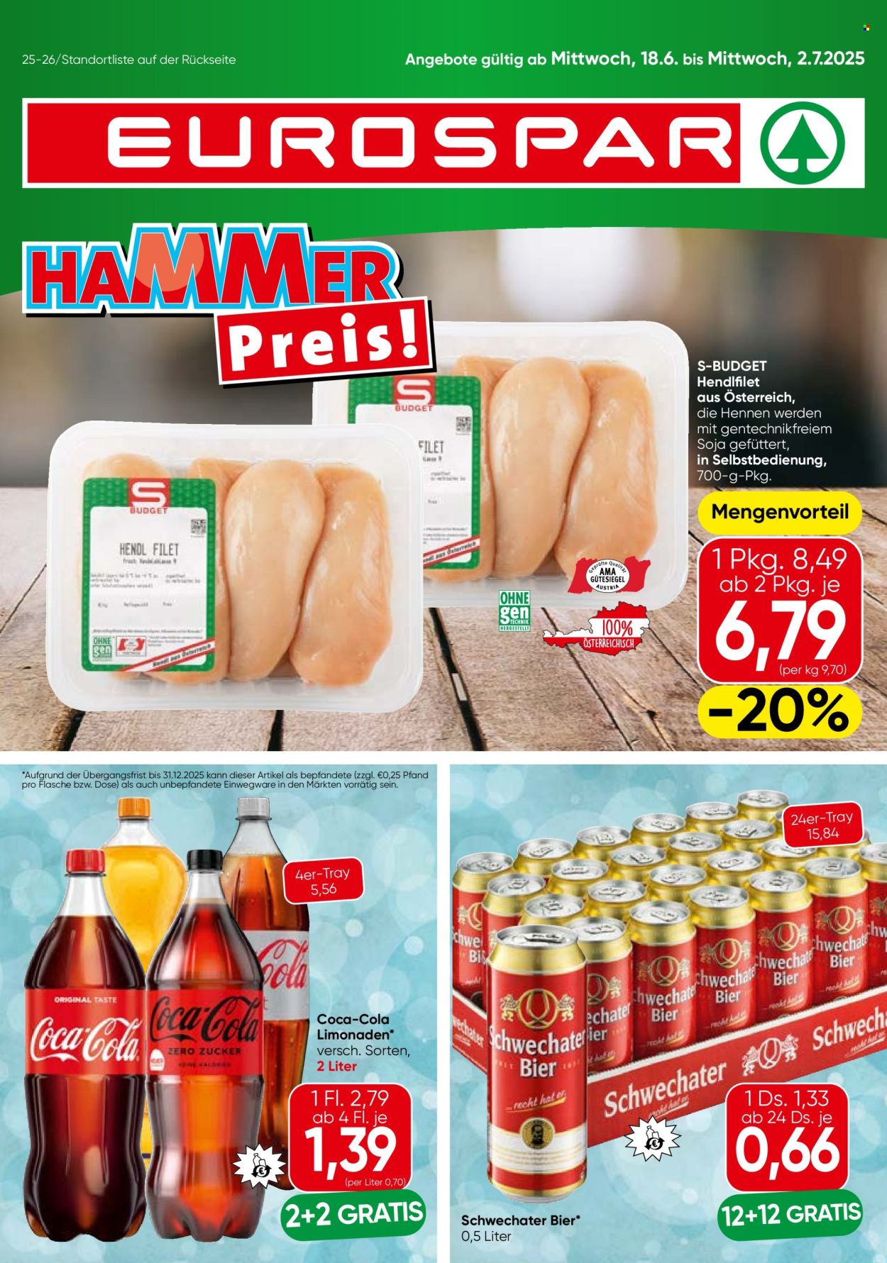 Angebote EUROSPAR - 18.6.2025 - 25.6.2025. Seite 1