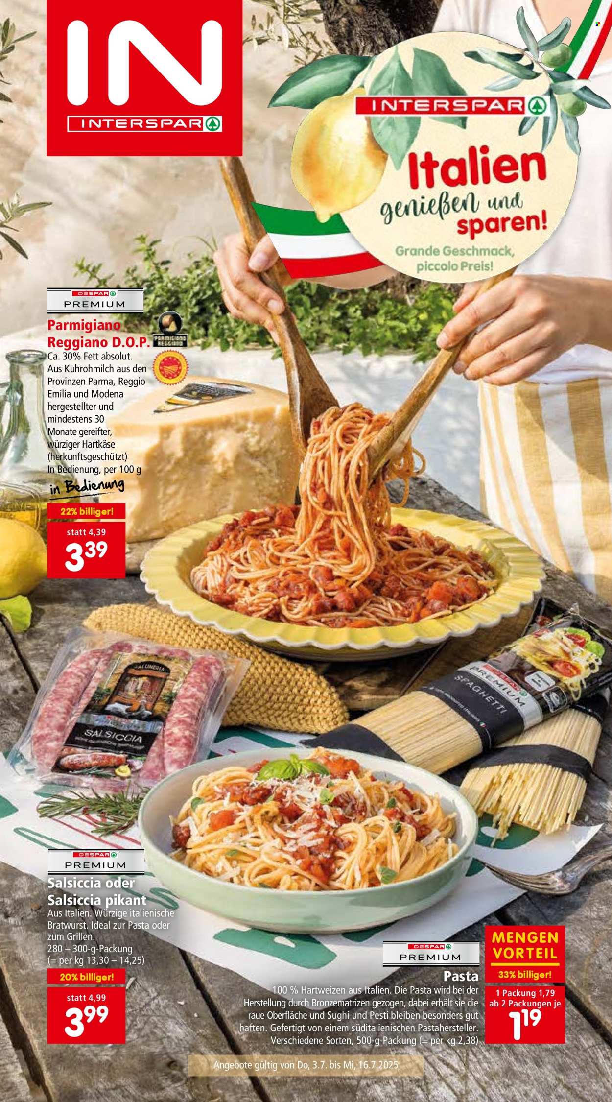 Angebote INTERSPAR - 3.7.2025 - 16.7.2025. Seite 1