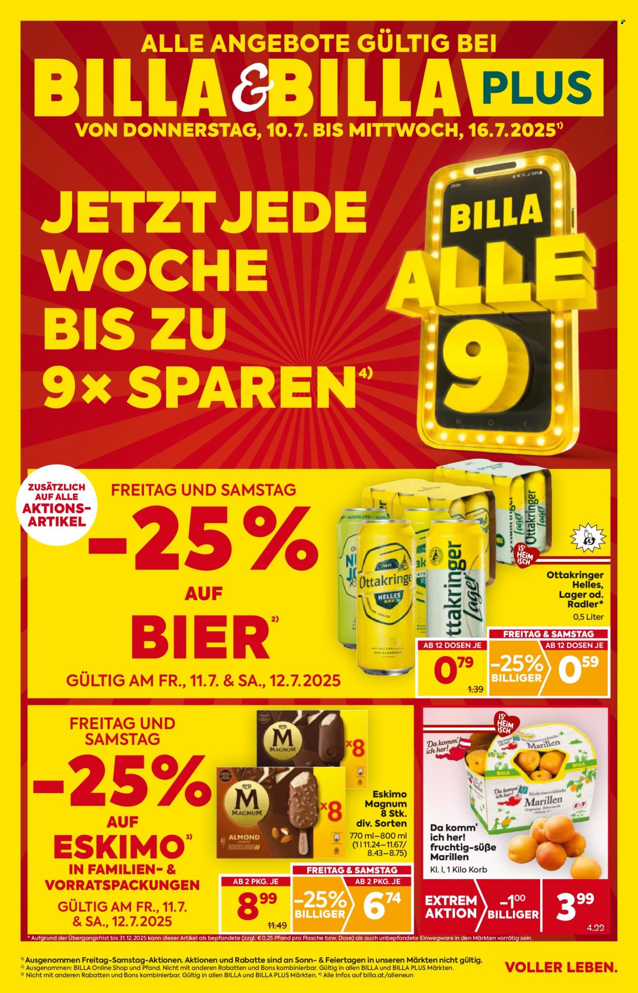 Angebote Billa - 10.7.2025 - 16.7.2025. Seite 1