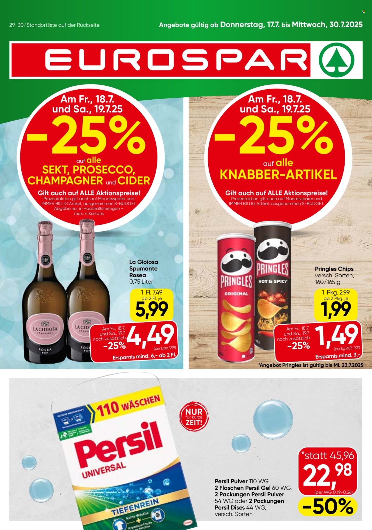 Angebote EUROSPAR - 17.7.2025 - 30.7.2025. Seite 1