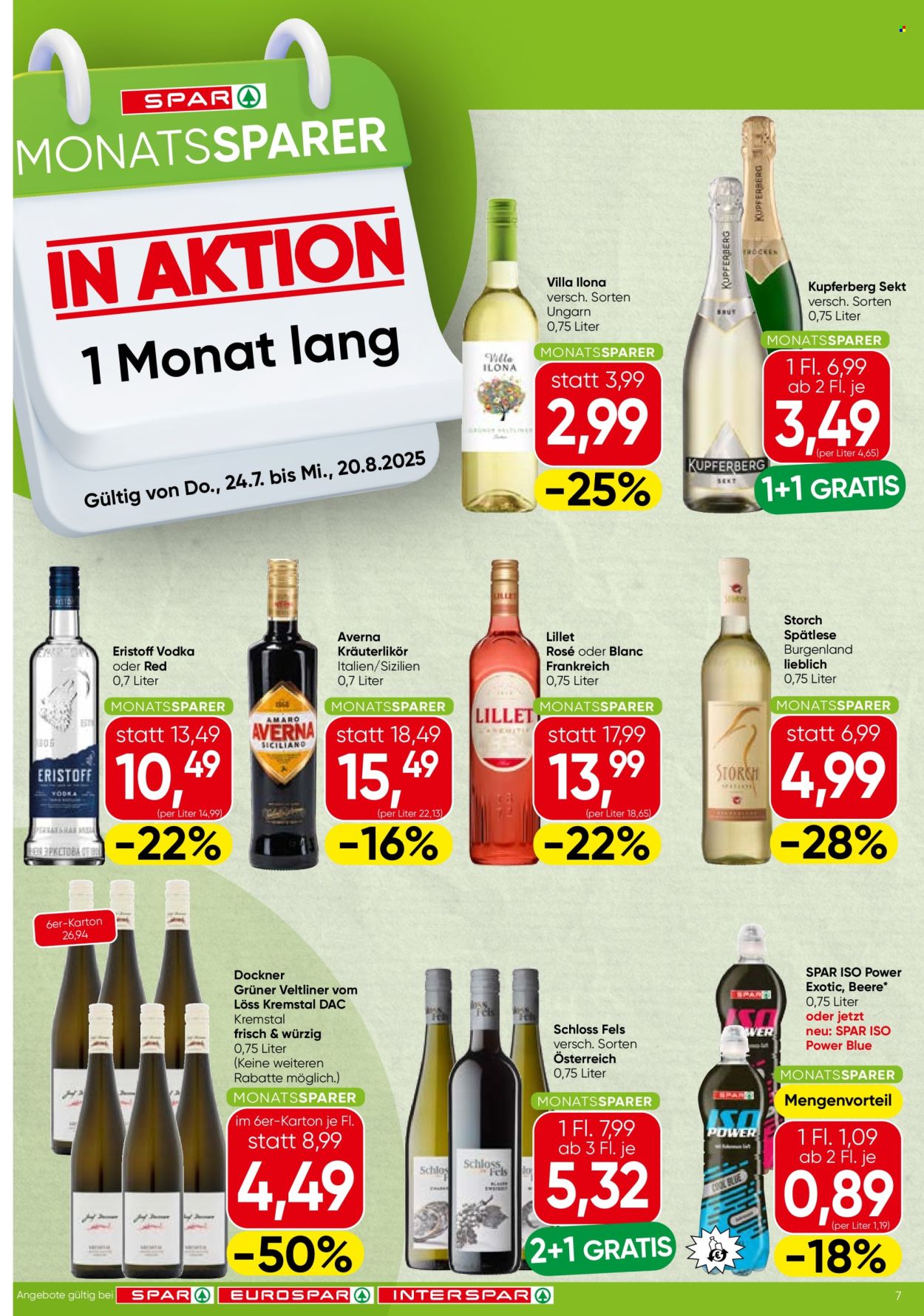 Angebote SPAR - 24.7.2025 - 20.8.2025. Seite 1