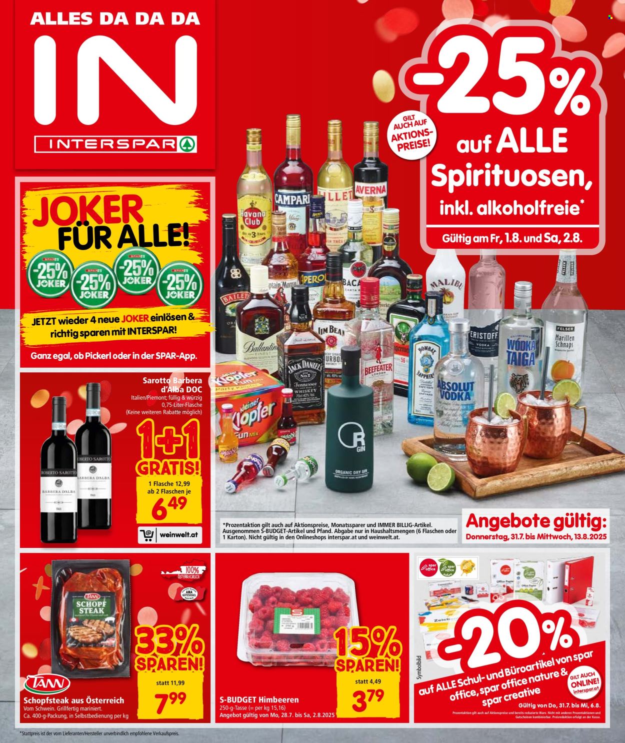 Angebote INTERSPAR - 31.7.2025 - 13.8.2025. Seite 1