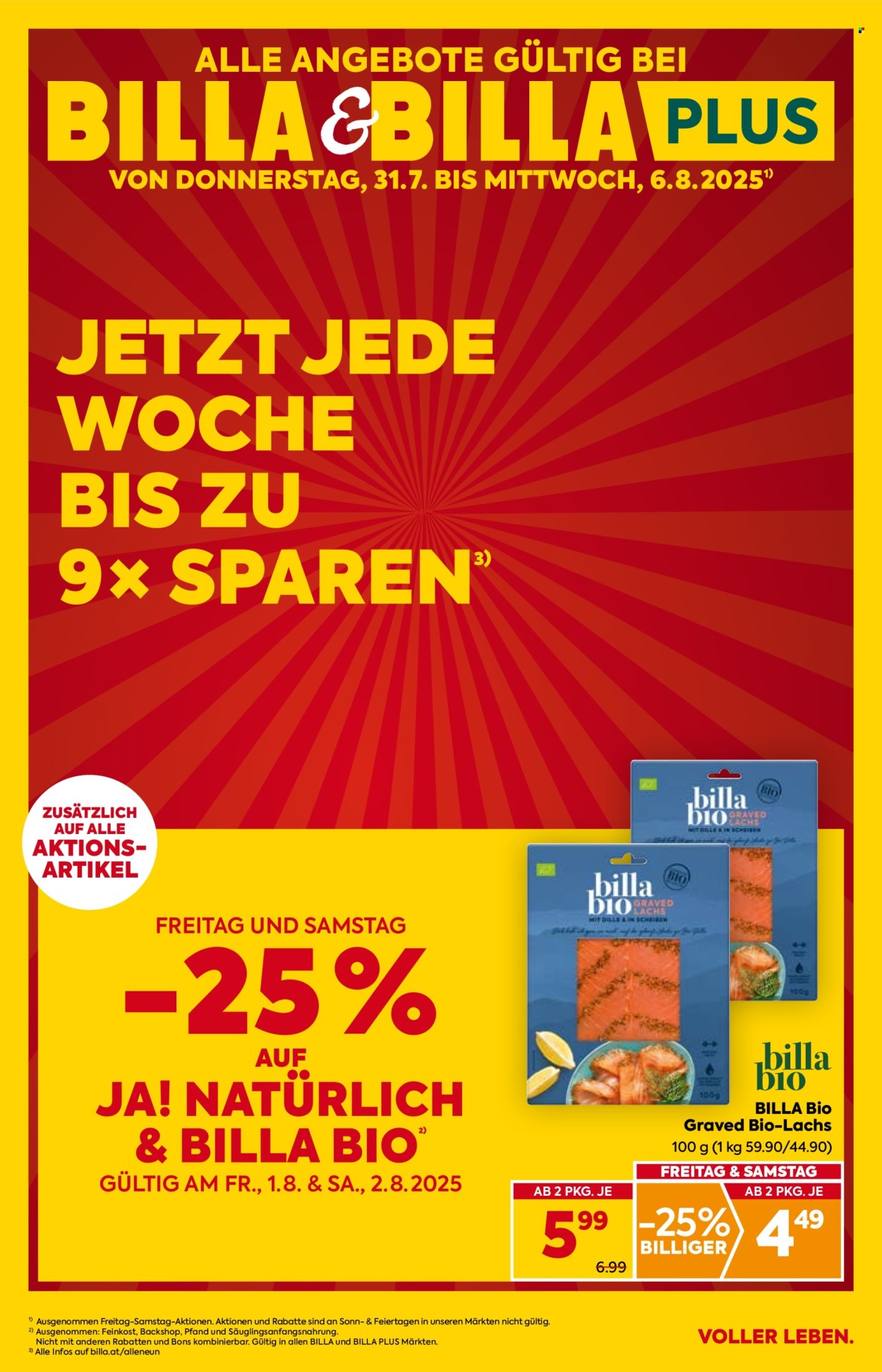 Angebote Billa - 31.7.2025 - 6.8.2025. Seite 1