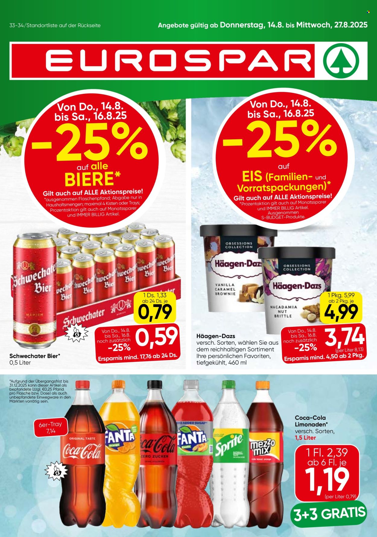 Angebote EUROSPAR - 14.8.2025 - 27.8.2025. Seite 1