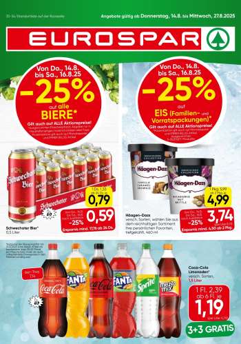 Angebote EUROSPAR - 14.8.2025 - 27.8.2025.