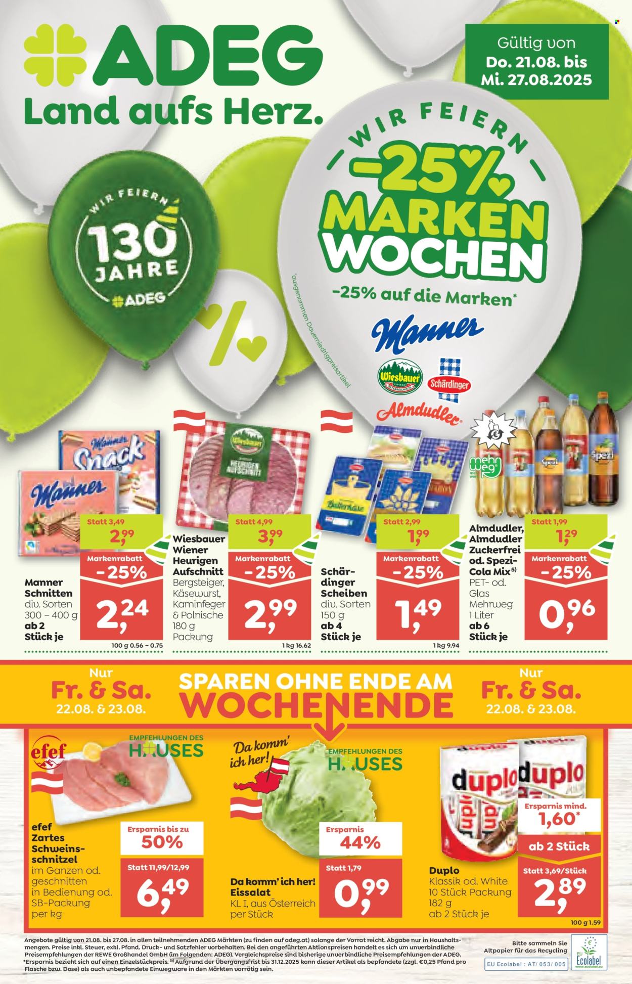 Angebote ADEG - 21.8.2025 - 27.8.2025. Seite 1