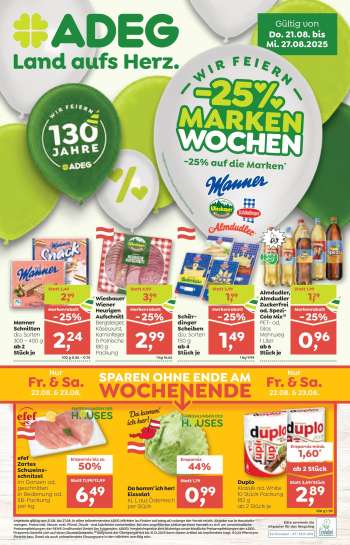 Angebote ADEG - 21.8.2025 - 27.8.2025.