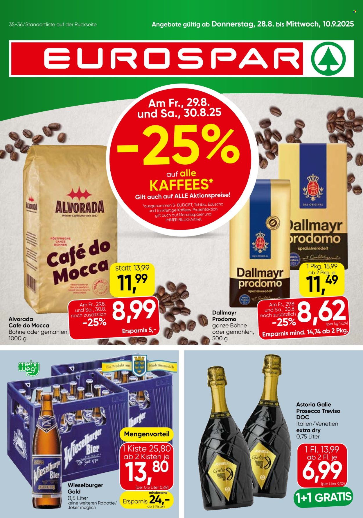 Angebote EUROSPAR - 28.8.2025 - 10.9.2025. Seite 1