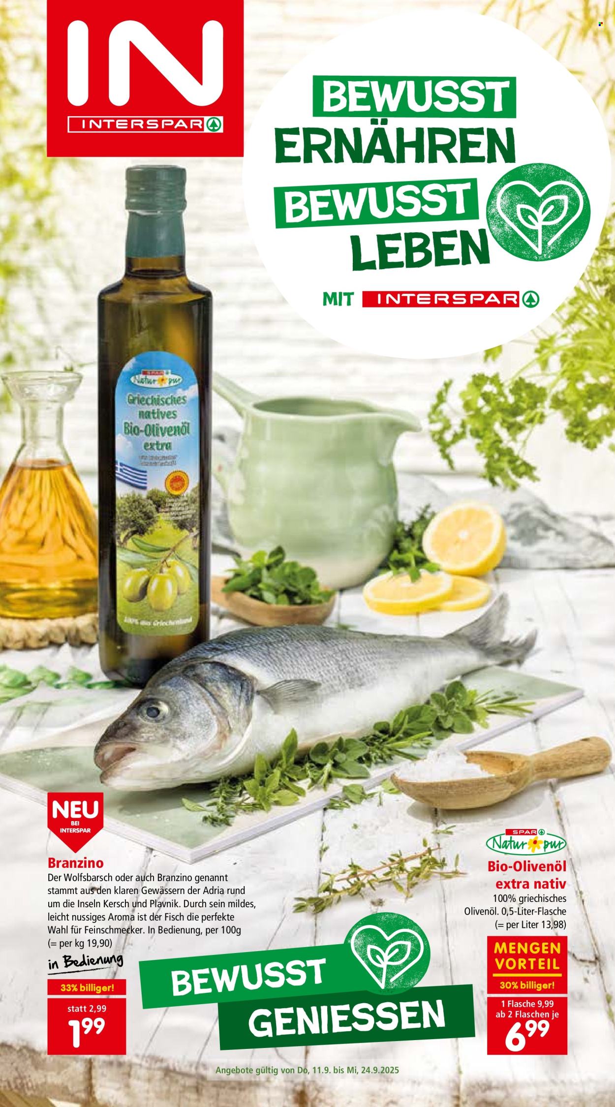 Angebote INTERSPAR - 11.9.2025 - 24.9.2025. Seite 1