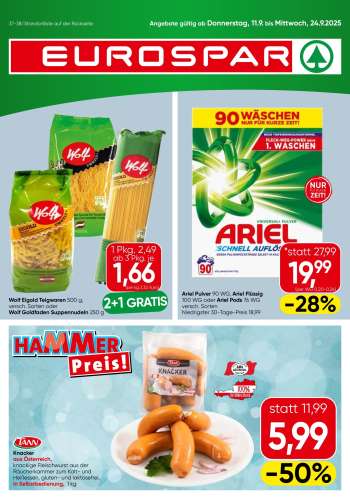Angebote EUROSPAR - 11.9.2025 - 24.9.2025.