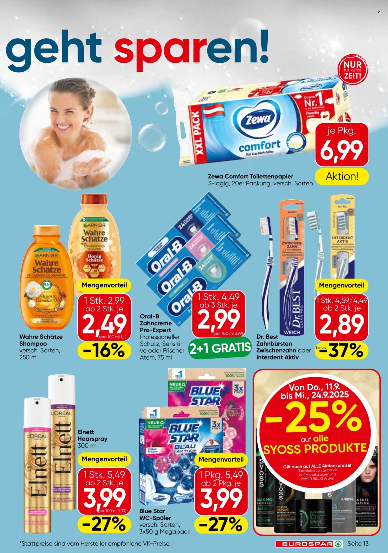 Angebote EUROSPAR - 11.9.2025 - 24.9.2025. Seite 13