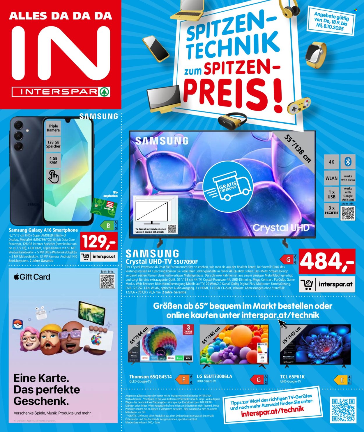Angebote INTERSPAR - 18.9.2025 - 8.10.2025. Seite 1