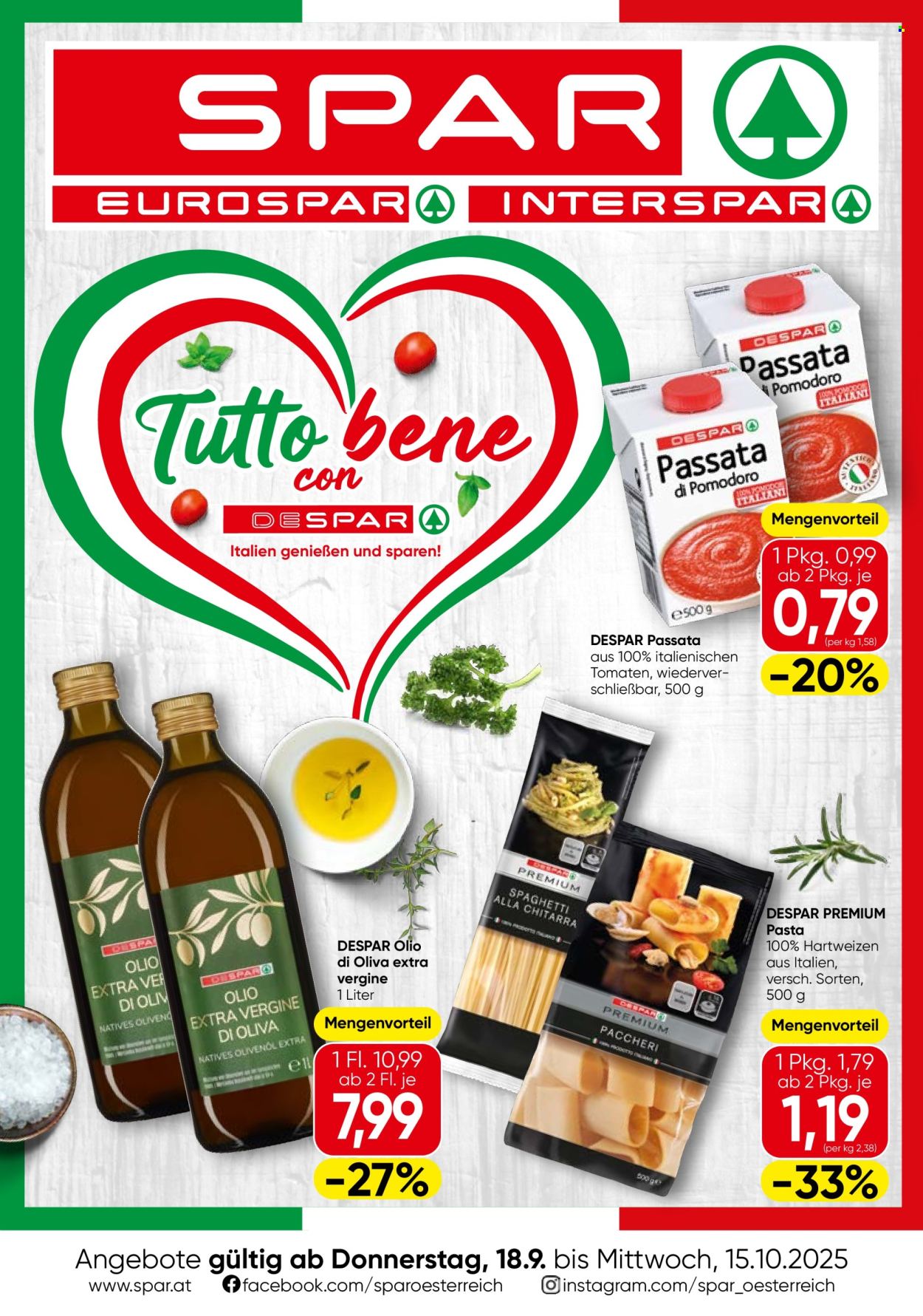 Angebote SPAR - 18.9.2025 - 15.10.2025. Seite 1