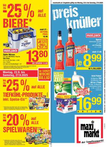 Angebote Maximarkt - 22.9.2025 - 27.9.2025.