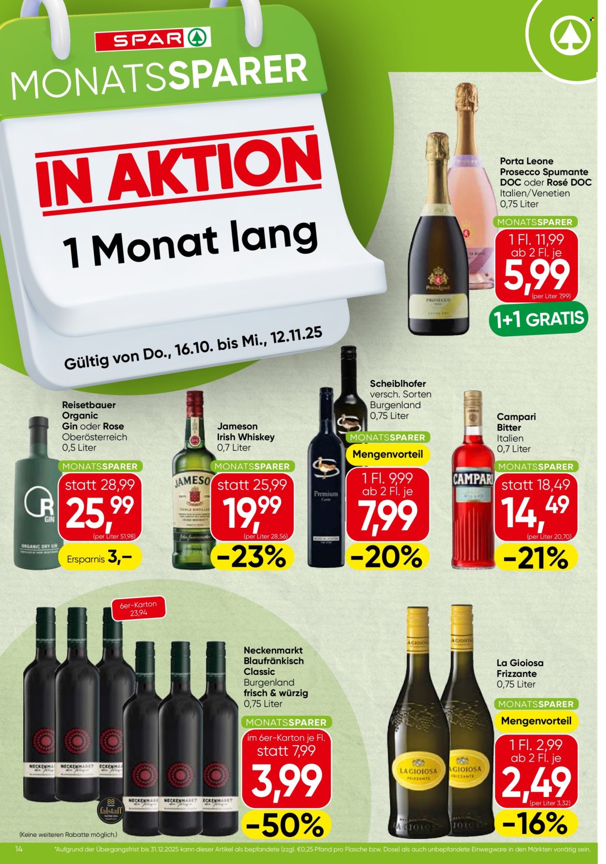 Angebote SPAR - 16.10.2025 - 22.10.2025. Seite 14