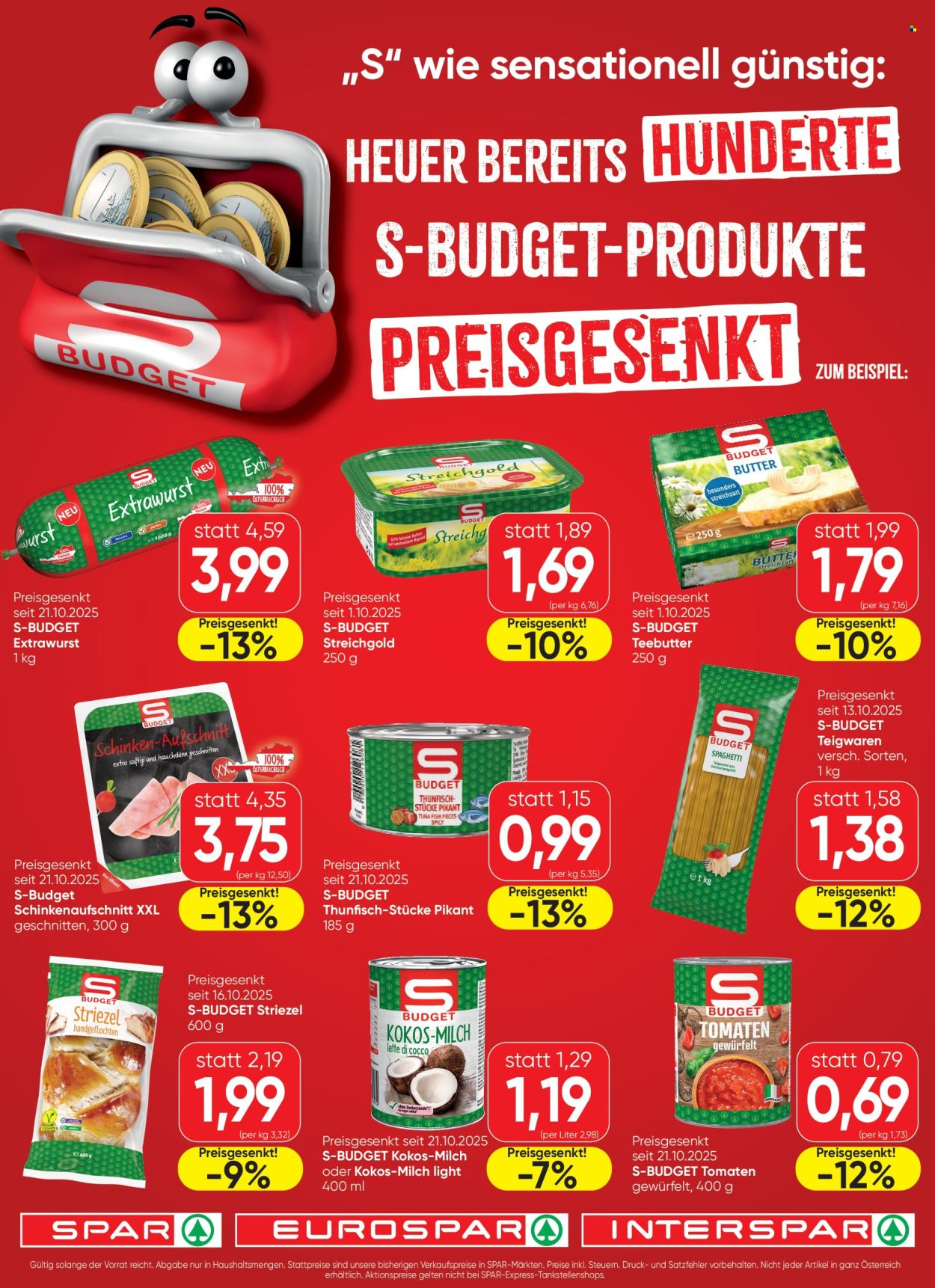 Angebote SPAR - 27.10.2025 - 8.11.2025. Seite 1