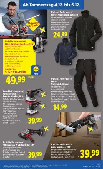 thumbnail - Parkside Performance® 125 mm Akku-Winkelschleifer, 20 V