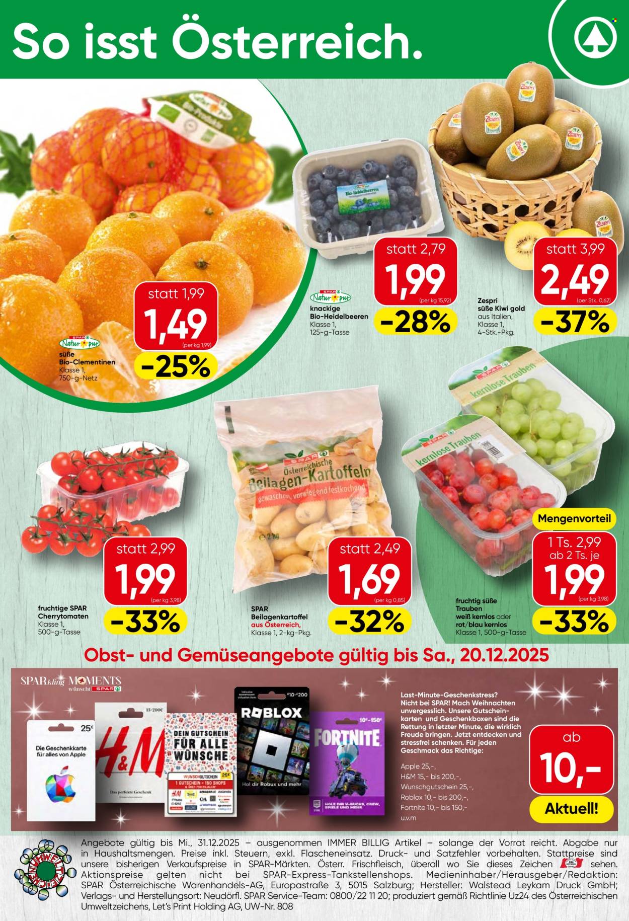 Angebote SPAR - 18.12.2025 - 31.12.2025. Seite 20