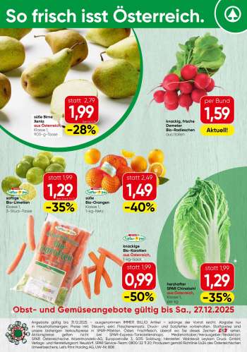 Angebote SPAR - 22.12.2025 - 27.12.2025.