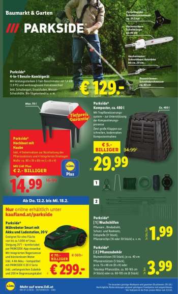 thumbnail - Parkside® Mähroboter Smart mit Akku und Ladestation, 20 V