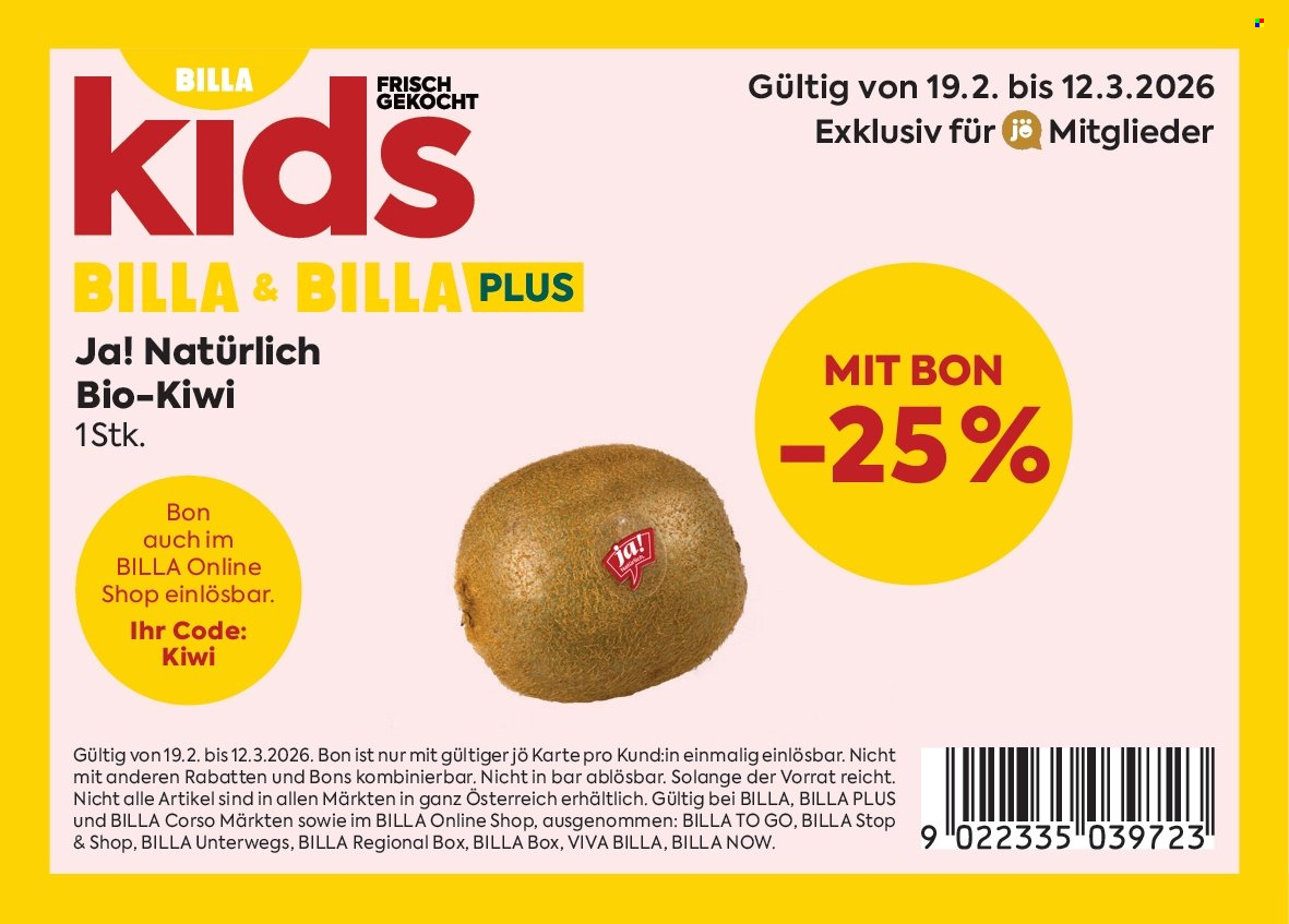 Angebote Billa - 19.2.2026 - 12.3.2026. Seite 1