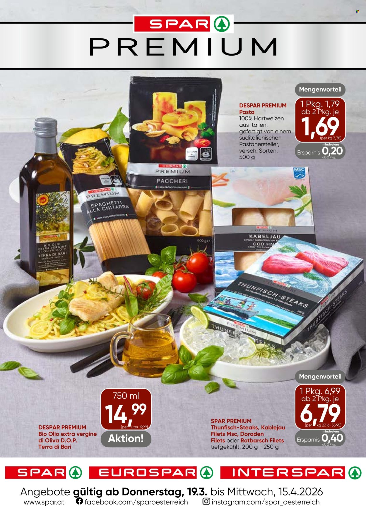 Angebote INTERSPAR - 19.3.2026 - 15.4.2026. Seite 1